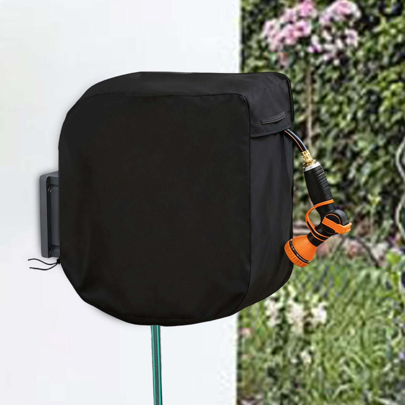 Aymzbd Garden Hose Reel Cover Protect Waterproof Protector for Lawn Yard Outdoor black