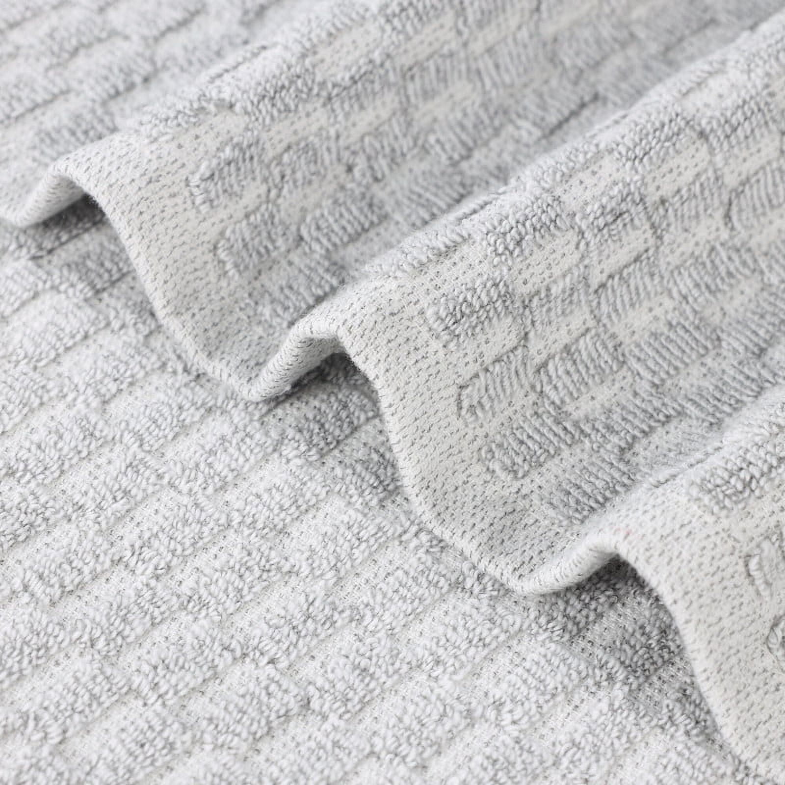 Superior Juno Viscose Cotton Blend Medium Weight 6 Piece Towel Set, Platinum