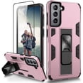 thumbnail image 1 of for Samsung S21 Case 5G 6.2 inch Heavy Duty Protective Military Grade Dual Layer Galaxy S21 Case with Screen Protector Magnetic Built-in Kickstand Phone Case for Samsung S21(Rose Gold), 1 of 7