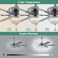 thumbnail image 3 of Cusp Barn 65 Inch Modern Crystal Reversible Ceiling Fan with Lights and Remote, Luxury Ceiling Fan, DC Motor 6 Speeds Ceiling Fan, 3 of 10