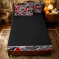 thumbnail image 4 of Erosebridal Modern Red Gray Camo Zipper Full Size Comforter Sets with Fitted Sheet and 2 Pillowcases for Boys Men, Flying Farmhouse Duck Zipper Bedding Set, Black Reversible, 4 Pieces, 4 of 7