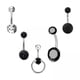 thumbnail image 1 of 5x5x Anillos Para Ombligo Para Mujer 1,6 Mm Acero Inoxidable Piercing Para Ombligo Joyería Negro, 1 of 8