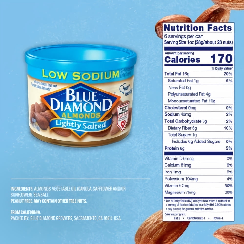 Blue Diamond Lightly Salted Almonds (Pack of 48)