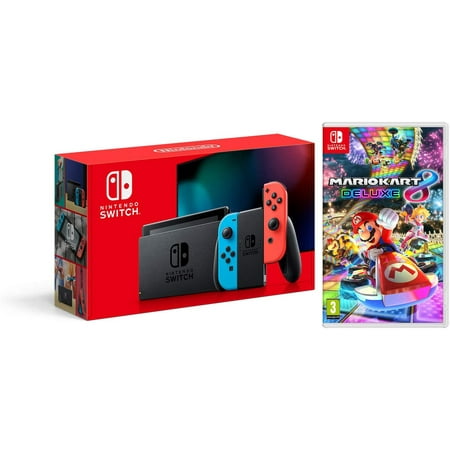 Nintendo Switch Neon Console New 2019 Version with Mario Kart 8 Deluxe (The Best Nintendo Console)