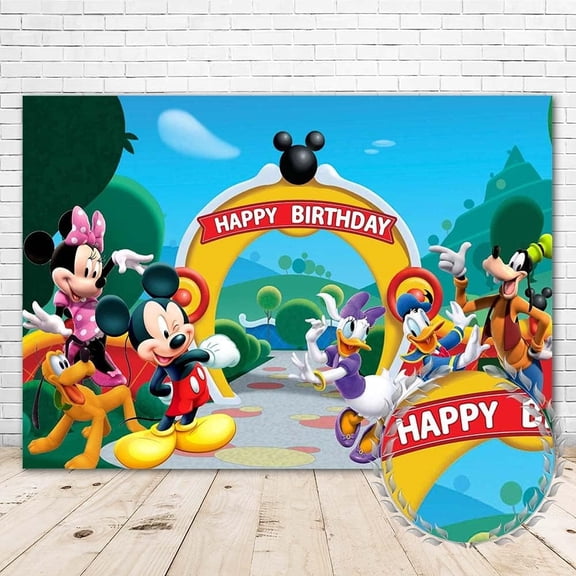 5x3ft Birthday Party Backdrop Happy Birthday Background for Kids Cartoon  Wall Decor