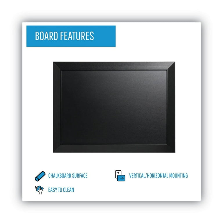 Kamashi Chalk Board, 36 x 24, Black Surface, Black Wood Frame Kamashi Chalk Board, 36 x 24, Black Surface, Black Wood Frame