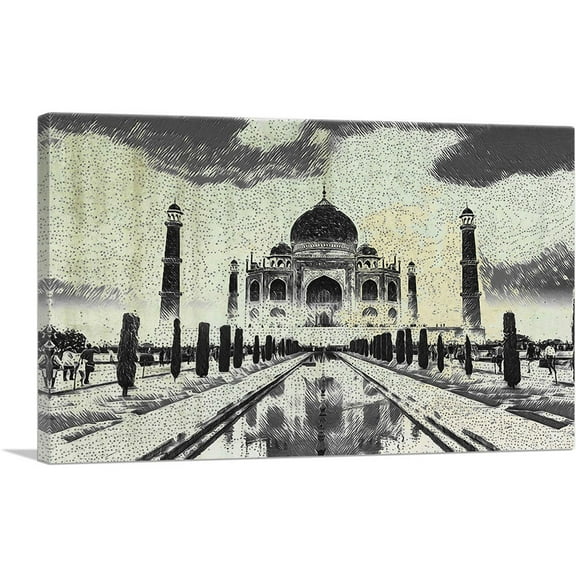 ARTCANVAS Taj Mahal Modern Art Home decor Canvas Art Print - Size: 26" x 18" (0.75" Deep)