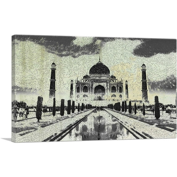 ARTCANVAS Taj Mahal Modern Art Home decor Canvas Art Print - Size: 40" x 26" (0.75" Deep)