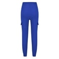 thumbnail image 5 of Casual Pants for Women Drawstring Mid Expandable Waist Ankle-Tied Pants Polyester Pants with Pockets ,Blue, 5 of 5