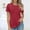 Wine, variant on Busydd Womens Summer Tops Casual Round Neck Short Sleeve T-Shirt Tops Solid Loose Fit Basic Blouse Tops