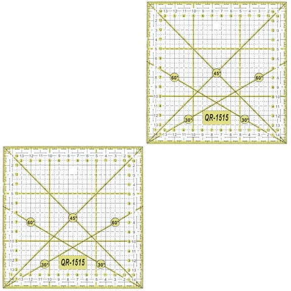 Set of 2 Patchwork Ruler Material for Sewing Quilting Rulers