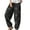 Black, variant on jsaierl Womens Cotton Linen Pants Wide Leg Elastic Waist Pants Summer Comfy Tie Front Trousers Sweatpants Lightweight Palazzo Pants