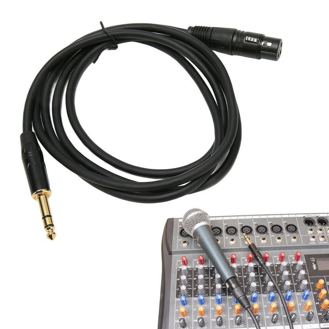 XLR Female to 1/4 Inch Cable, XLR 3Pin Female to 6.35mm Balanced Interconnect Cable Contacts for Condenser Microphones Live Performance