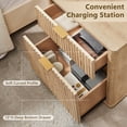 thumbnail image 4 of KeyWhat 23" Fluted 2-Drawer Nightstand Set of 2 with Charging Station & Curved Edges, 4 of 9