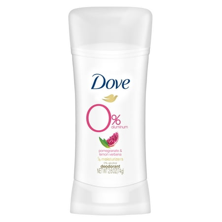 Dove 0% Aluminum Deodorant Pomegranate and Lemon Verbena 24-hour Odor Protection 2.6