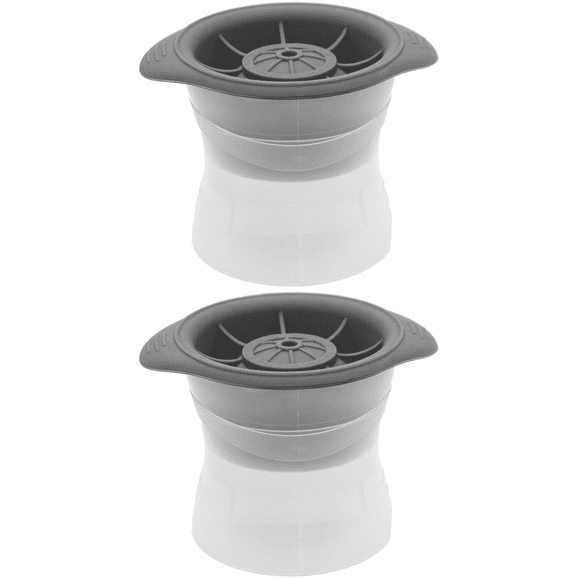 Leak-Free, Slow-Melting 2.5-Inch Sphere Ice Molds With Silicone Sealed Lid, Anti-Tip, Set of 2 Stackable Molds for Whiskey, Spirits, Liquor, Cocktails, Soda & More