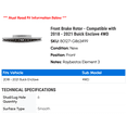 thumbnail image 2 of Front Brake Rotor - Compatible with 2018 - 2021 Buick Enclave 4WD 2019 2020, 2 of 2