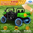 thumbnail image 6 of Joyracer 4WD 24 Volt Ride on Toys, 800W Ride on Truck for Kids, 2 Seater Power Car Wheels w/ Dump Bed & Shovel, Ride on UTV w/Remote Control, Bluetooth, LED Lights, Green, 6 of 12