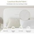 thumbnail image 3 of 4 Ever Winner Twin Bed Frame with Headboard, Boucle Fabric Upholstered, Soft Curved Design, Modern White, 3 of 8