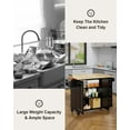thumbnail image 2 of 42" Kitchen Islands Cart on Wheels with Storage, Black, 2 of 7