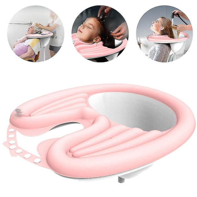 Cuenco inflable para champú, bandeja portátil para lavar el cabello, lavabo para champú para el cabello, fregadero ligero para lavar el cabello ZefeiWu 8390614045248