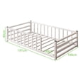 thumbnail image 6 of Bellemave Twin Size Montessori Floor Bed with Rails, Metal Low Profile Toddler Bed Frame with Slats, No Box Spring Needed（White), 6 of 8