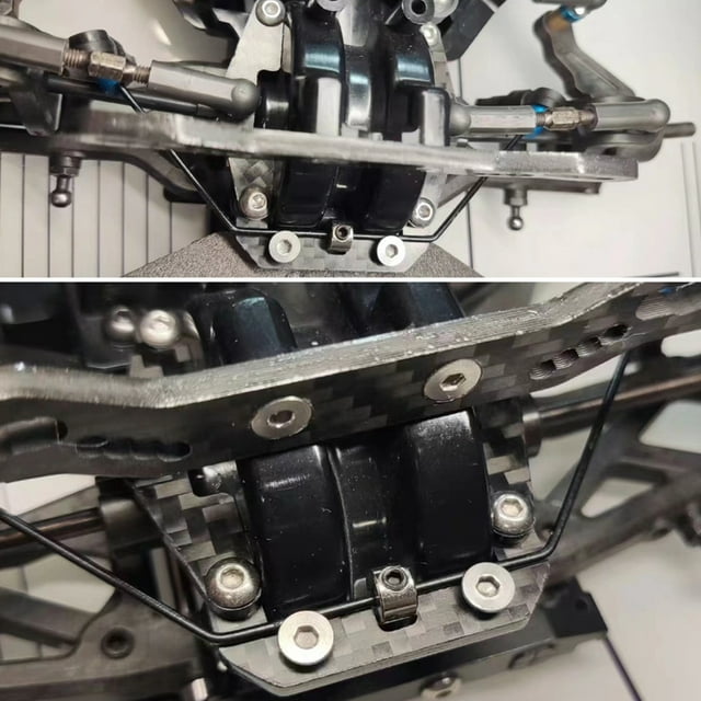 Lower Carbon Fiber Oscillating Rod Stabilizing Bracket Replacement for TT-02 1/10 Remote Control Car Mounting Plate