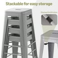thumbnail image 4 of VOLIX 30inches Gray Stackable Metal Bar Stool Backless Indoor-Outdoor Counter Stools Set of 4, 4 of 8