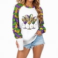 thumbnail image 4 of HCNTES Mardi Gras Shirts for Women Mardi Gras Sequin Long Sleeve Shirt Funny Fat Tuesday Tee Carnival Crewneck Party Tops(Size:M), 4 of 9