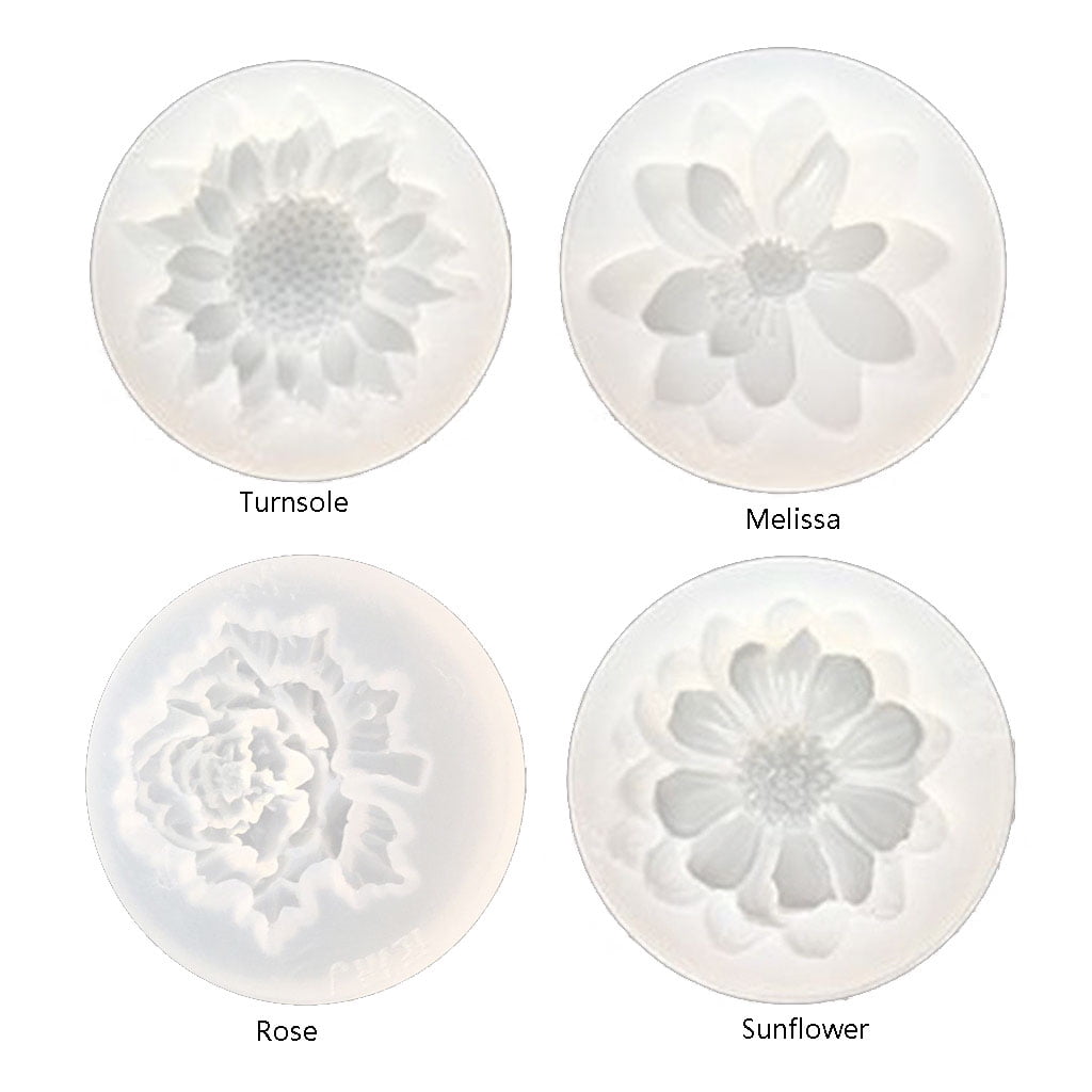 GENEMA 10 Styles 3D Flower Silicone Mold Resin Camellia Peony Daisy Lotus  Flower Pendant Jewlery Making Tools Epoxy Resin Molds 