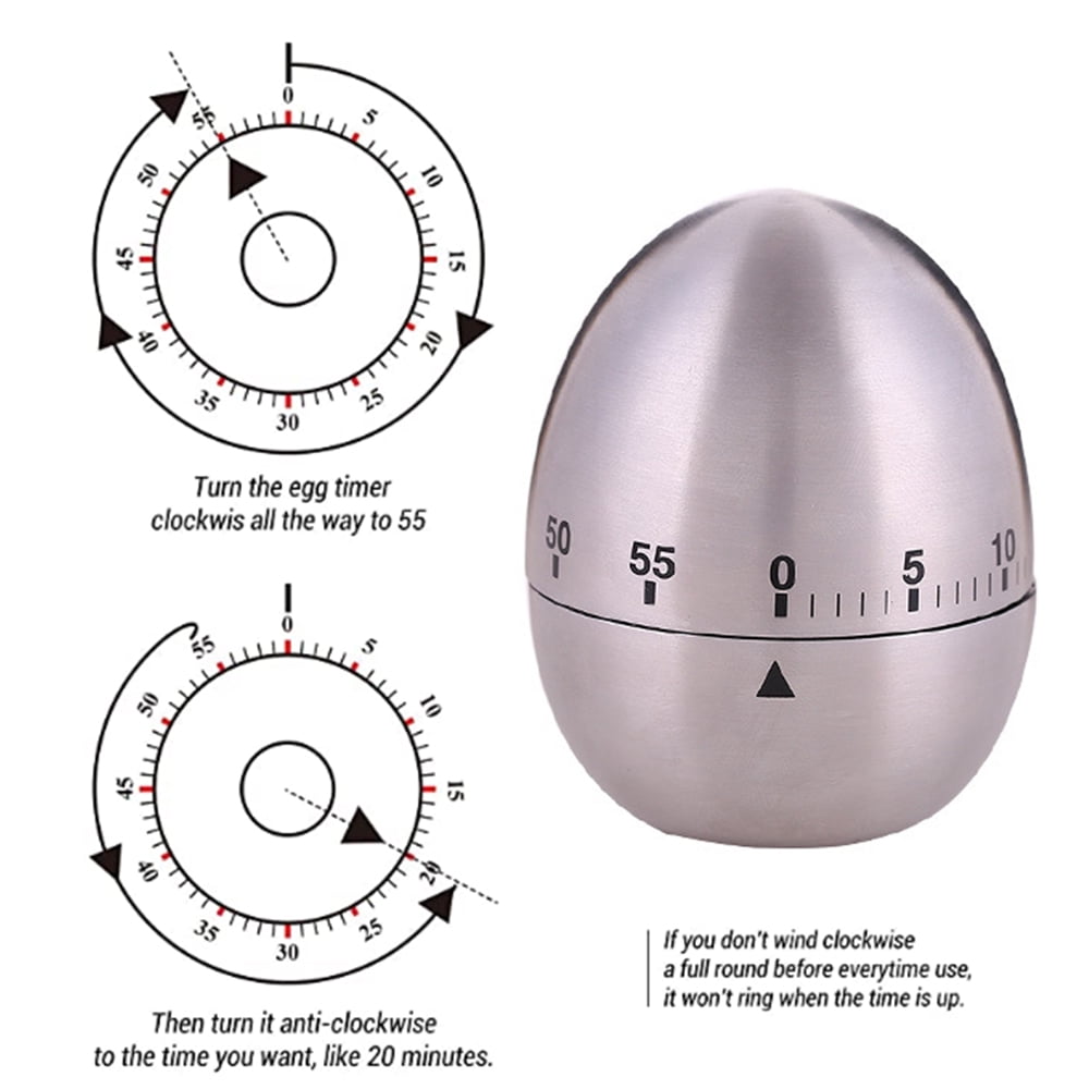 60 Minutes Precise Timer Galvog® Egg Timer Round Black