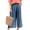 Navy, variant on UDAUDU Wide Leg Linen Pants for Women 2026 Summer Cropped Palazzo Pants Casual High Waisted Capris Flowy Beach Pant with Pockets Black 2XL