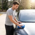thumbnail image 4 of Car Applicator Sponge Block, Rectangular Polishing Pad Smooth Finishing, Soft Material for Waxing Buffing Exterior Paint Care, Blue 4.72x3.15x1.57in, 4 of 6