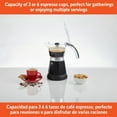 thumbnail image 6 of 6 Cup Electric Espresso Maker for Cuban Coffee, Moka and Espresso Drinks - Black, 6 of 8