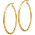 thumbnail image 2 of Solid 14K Yellow Gold Large 3mm Knife Edge Oval Hoop Earrings - 51.5mm, 2 of 6