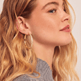 thumbnail image 4 of VEEDOFA 14K Gold Plated CZ Hoop Earrings for Women, Lightweight Hoops, Gift for Women, 4 of 9