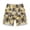 Khaki, variant on Men's Casual Shorts Elastic Waist Polyester Spandex Blend Straight Leg Tropical Leaf Print Summer Beach Shorts