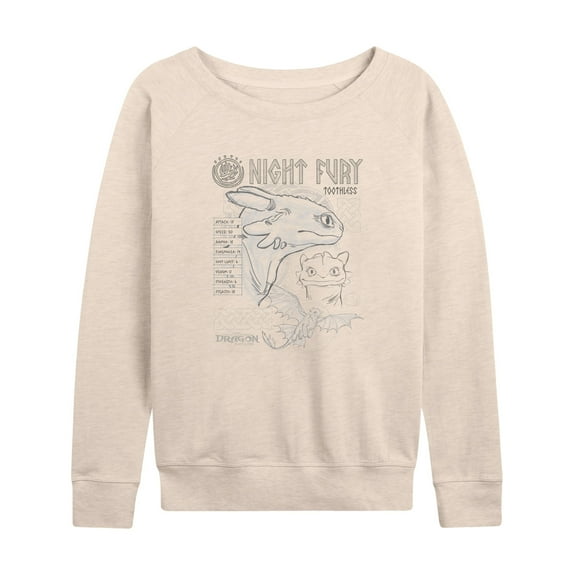 How To Train Your Dragon - Night Fury Research - Women's French Terry Long Sleeve Pullover