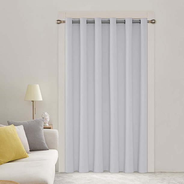 Deconovo Thermal Insulated Patio Door Curtains Room Darkening 1 Panel Grommet Divider Curtain For Living 80x84 Inch Greyish White D Com Deconovo Thermal Insulated Patio Door, Room Darkening Curtains For Sliding Glass Doors