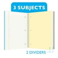thumbnail image 5 of BAZIC College Ruled 3 Subject Spiral Notebooks 120 Sheets, Assorted Color, 24-Pack, 5 of 7