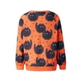 thumbnail image 4 of Liacowi Women Juniors Halloween Sweatshirt Skull Ghost Cat Pumpkin Print Long Sleeve Loose Pullover Tops Casual Streetwear for Teen, 4 of 9