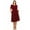 Burgundy, variant on MOA Collection Women's Plus Size Dress with Puff Sleeves and Keyhole Front Casual Chic with Side Pock