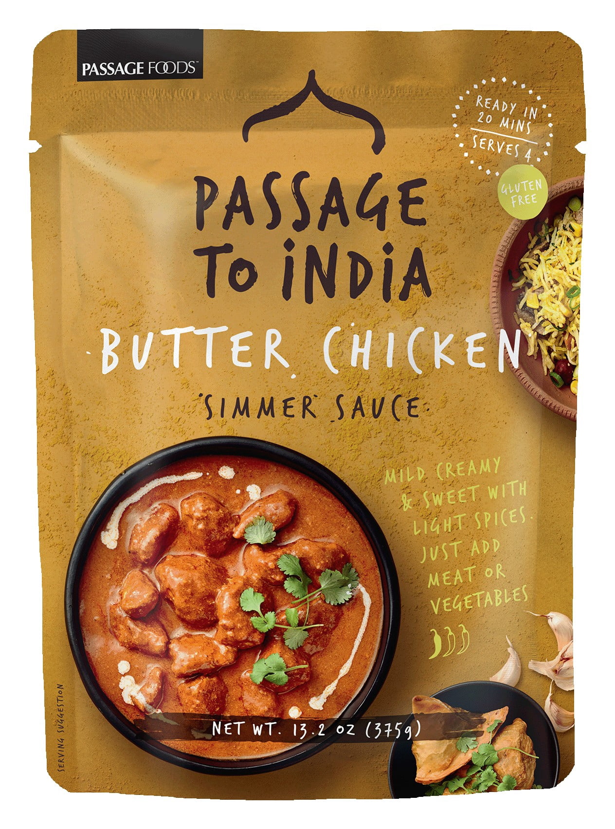 (2 pack) Passage to India Butter Chicken Simmer Sauce - 20 Minute Authentic Indian Curry, 13.2 oz by Passage Foods