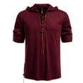 thumbnail image 1 of pstuiky manga larga para hombre, Top informal con capucha y cordón de manga larga de color liso a la moda para hombre camisetas de hombre l, 1 of 9