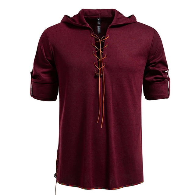 pstuiky manga larga para hombre, Top informal con capucha y cordón de manga larga de color liso a la moda para hombre camisetas de hombre l
