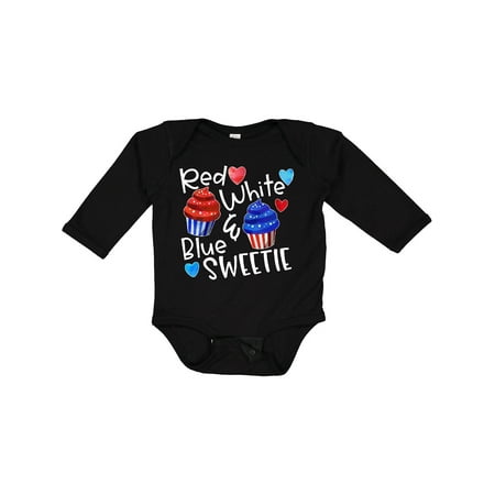 

Inktastic 4th of July Red White and Blue Sweetie Cupcakes and Stars Boys or Girls Long Sleeve Baby Bodysuit