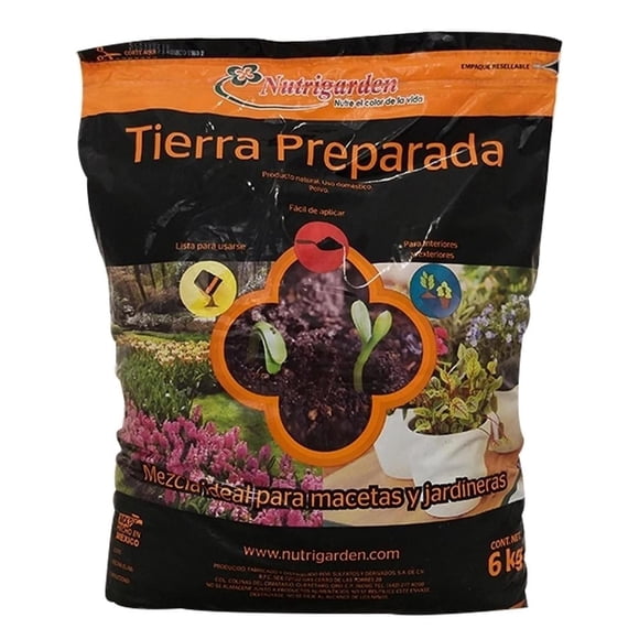 Tierra Preparada Nutrigarden para macetas y jardineras 6 kg
