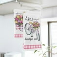 thumbnail image 3 of Tulip Flower Spring Summer Kitchen Dish Towels Set of 2, Life is A Beautiful Ride Bike Mason Jar Hand Towels Drying Baking Cooking Cloth, Pink Plaid Farmhouse Home Kitchen Decor 18x26 Inch, 3 of 6