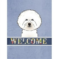 Caroline's Treasures BB1403CHF Bichon Frise Welcome Flag Canvas House Size , Large, multicolor
