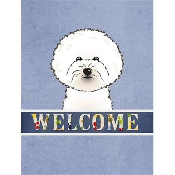 Caroline's Treasures BB1403CHF Bichon Frise Welcome Flag Canvas House Size , Large, multicolor